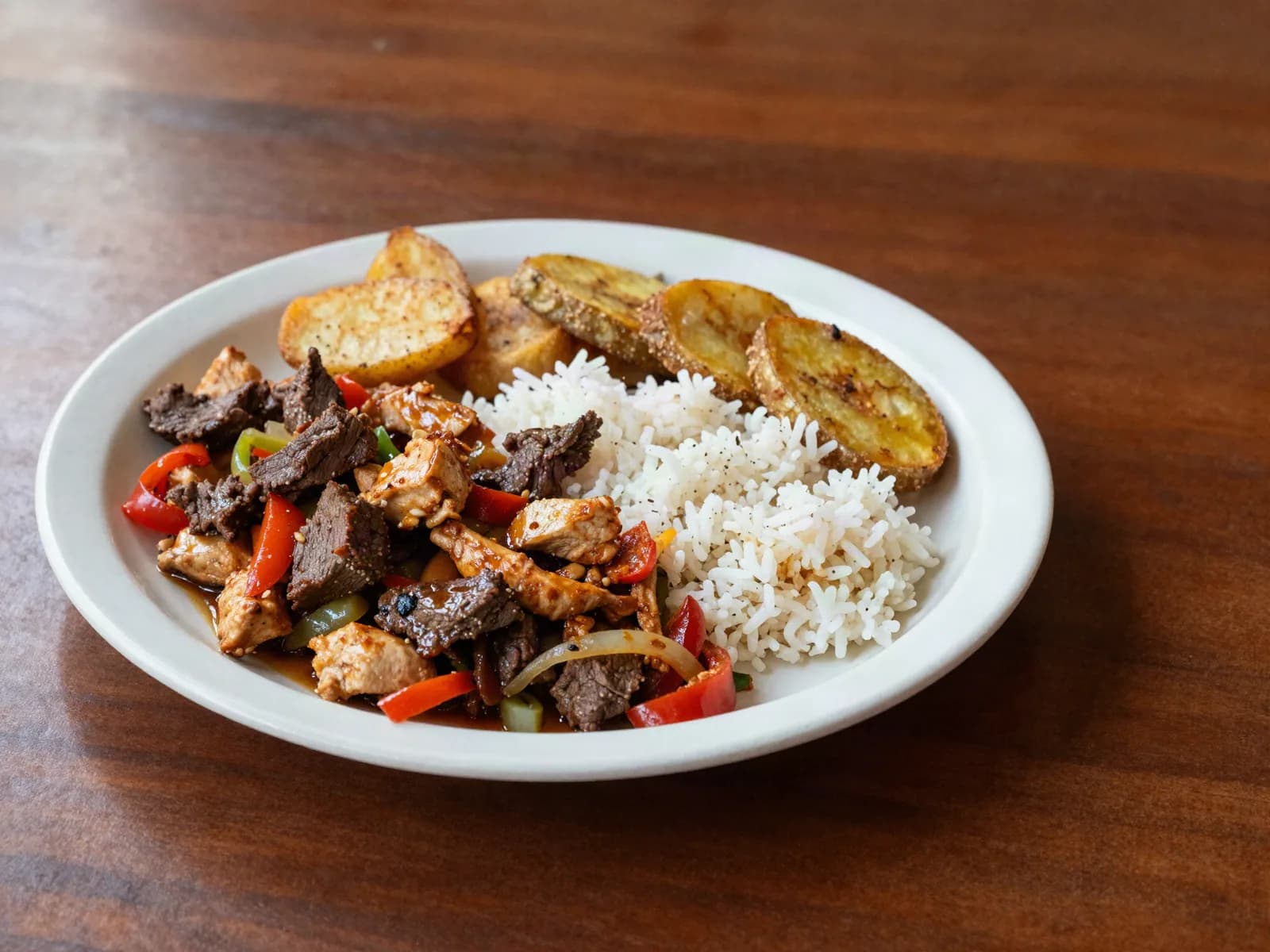 Imagen de referencia de Fajitas mixtas (Lomito, Pollo): + tres guarniciones